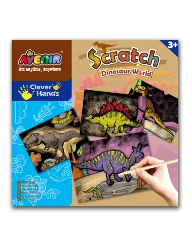 Avenir Colourful Scratch - Dinosaur World With Scratch Pen