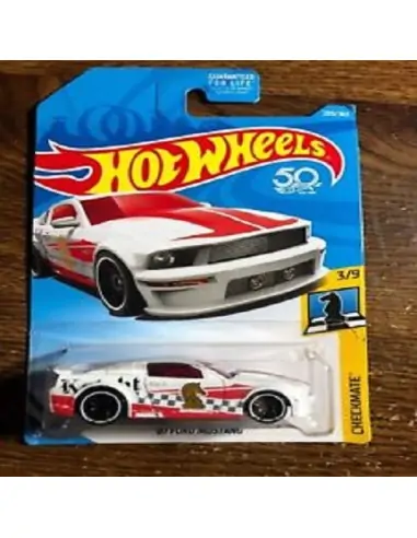 Hot Wheels 07 Ford Mustang Checkmate White