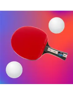 Table Tennis Bat And Two Balls Sporting Fun