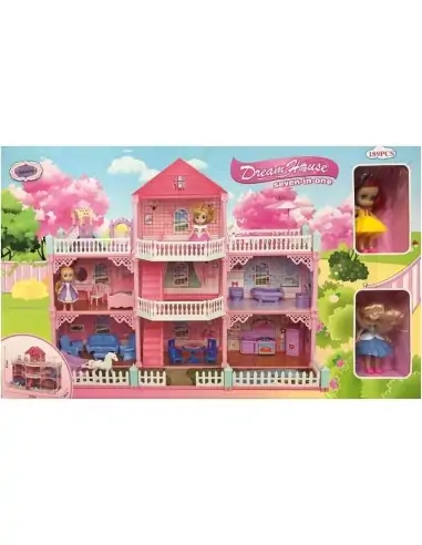 Pink Doll Dreamhouse 7 in 1 Playset For Kids